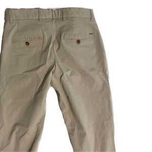 Beige Straight-Leg Pants